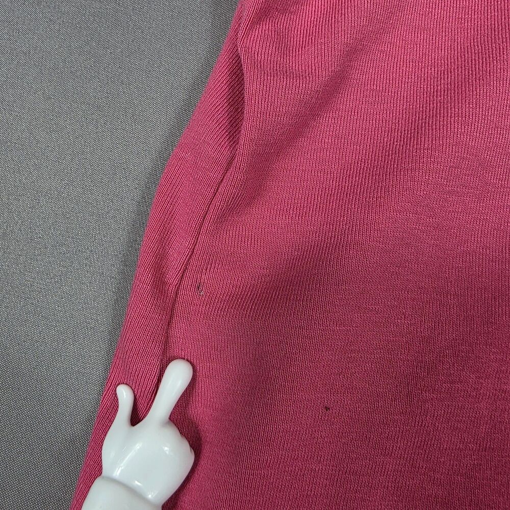 Karen Scott Henley Button T-Shirt Pink V-Neck Short Sleeve Women's Size XL - Picture 6 of 6